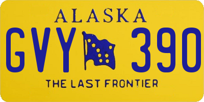 AK license plate GVY390