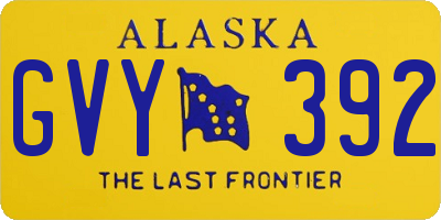 AK license plate GVY392