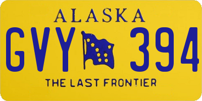 AK license plate GVY394