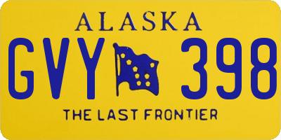 AK license plate GVY398