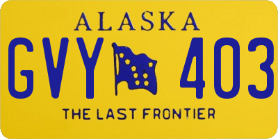 AK license plate GVY403