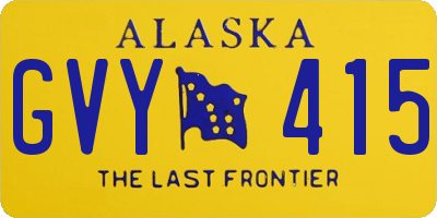 AK license plate GVY415