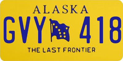 AK license plate GVY418