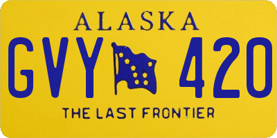 AK license plate GVY420