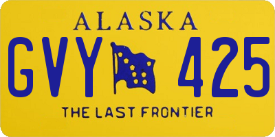 AK license plate GVY425