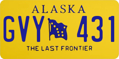 AK license plate GVY431
