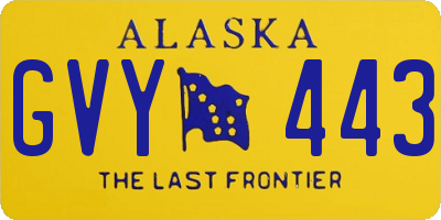 AK license plate GVY443