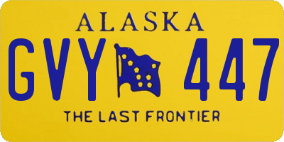 AK license plate GVY447