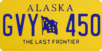 AK license plate GVY450