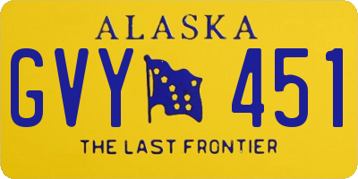 AK license plate GVY451