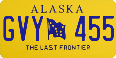 AK license plate GVY455