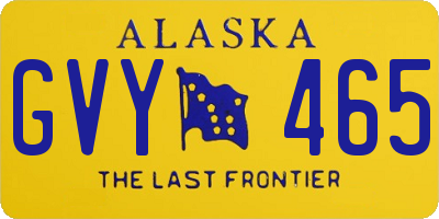 AK license plate GVY465