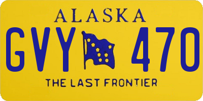 AK license plate GVY470