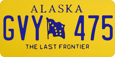 AK license plate GVY475