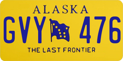 AK license plate GVY476