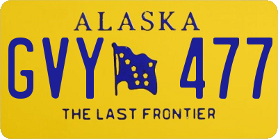 AK license plate GVY477