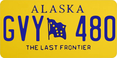 AK license plate GVY480