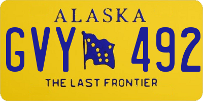 AK license plate GVY492