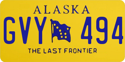 AK license plate GVY494