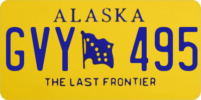 AK license plate GVY495