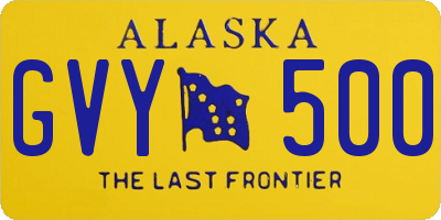 AK license plate GVY500