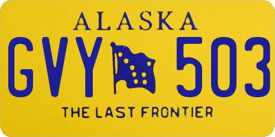 AK license plate GVY503