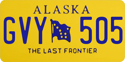 AK license plate GVY505