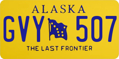 AK license plate GVY507