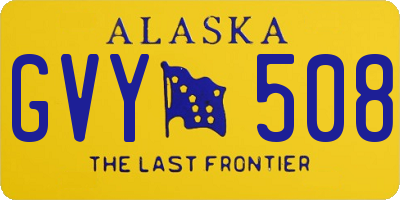 AK license plate GVY508