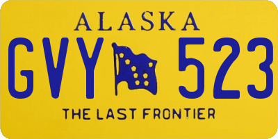 AK license plate GVY523