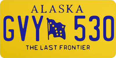 AK license plate GVY530