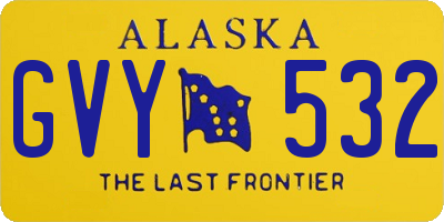 AK license plate GVY532