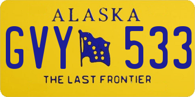 AK license plate GVY533