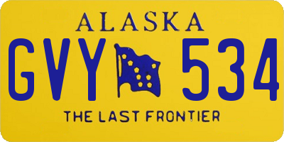 AK license plate GVY534