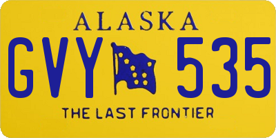 AK license plate GVY535