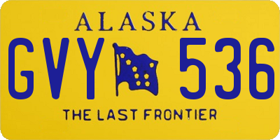 AK license plate GVY536