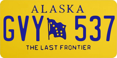 AK license plate GVY537