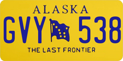 AK license plate GVY538