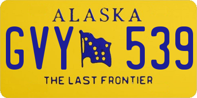 AK license plate GVY539