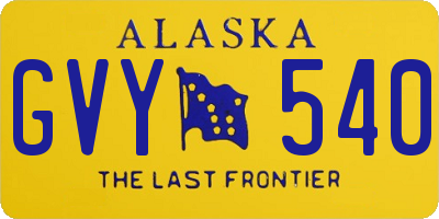 AK license plate GVY540