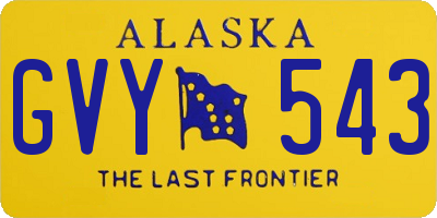 AK license plate GVY543