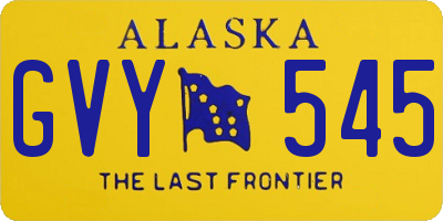 AK license plate GVY545