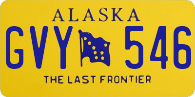 AK license plate GVY546