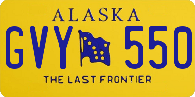 AK license plate GVY550