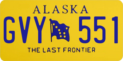 AK license plate GVY551