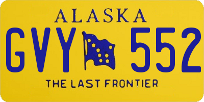 AK license plate GVY552