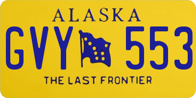 AK license plate GVY553