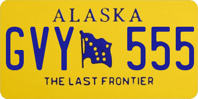 AK license plate GVY555