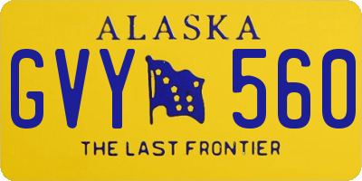 AK license plate GVY560