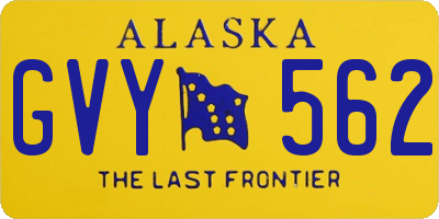 AK license plate GVY562